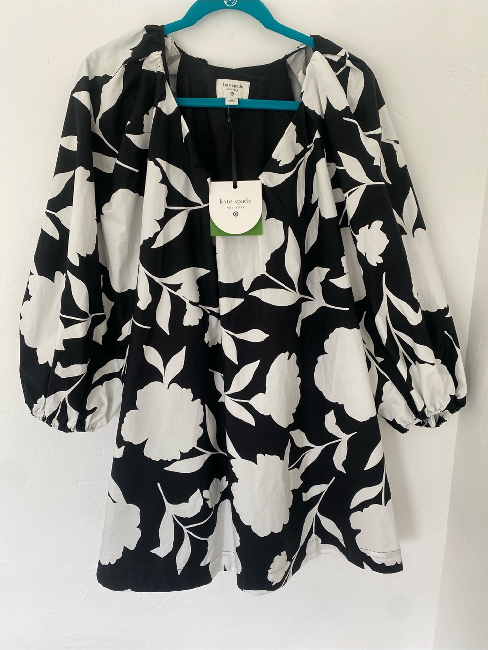 kate spade Black and White Floral Babydoll Dress